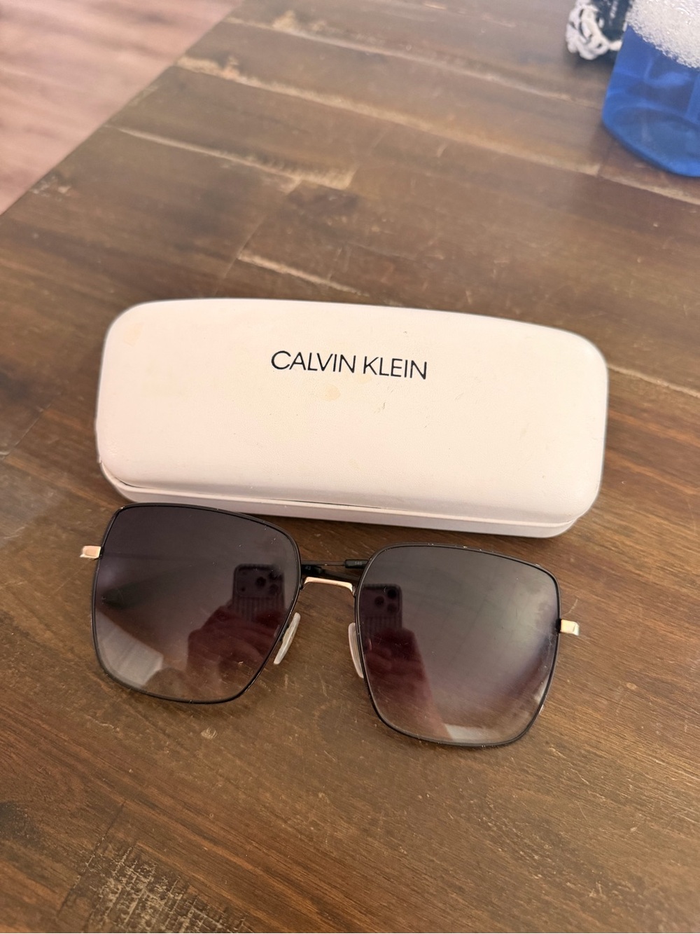Calvin Klein Black Gradient Square Sunglasses